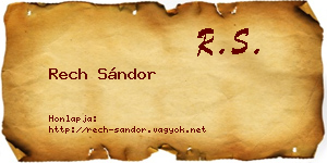 Rech Sándor névjegykártya