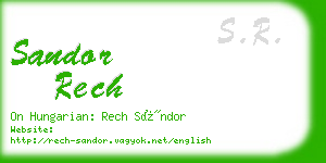 sandor rech business card